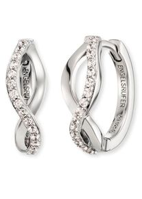 Paar Creolen Engelsrufer "Keep it so simple Paradise", bunt (silberfarben, wei&szlig;, kristallwei&szlig;), Ohrringe, Damen, 16,5mm, Silber 925 (Sterlingsilber), Paar Creolen, mit Zirkonia (synth.)