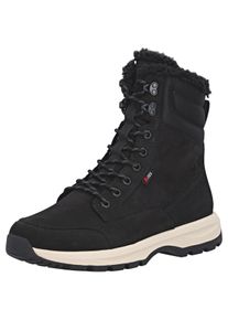 Winterboots RIEKER SPORT, Herren, Gr. 46, schwarz, Nubukleder, unifarben, Schuhe Winterboots, Schn&uuml;rboots, Winterstiefelette mit wasserabweisender RiekerTEX-Membran