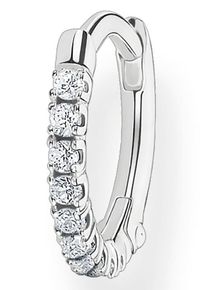 Single-Creole Thomas Sabo "farbige oder wei&szlig;e Steine", bunt (silberfarben, wei&szlig;, kristallwei&szlig;), Ohrringe, Damen, Silber 925 (recycelt), Single-Creole, mit Glas-Keramik Stein, Korund (synth.), Zirkonia (synth.)