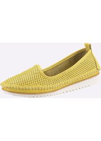 Slipper Heine, Damen, Gr. 36, gr&uuml;n (limone), Leder, Schuhe Slipper