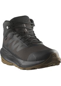 Wanderschuh Salomon "ELIXIR TOUR MID WP", Herren, Gr. 46, schwarz (phantom, schwarz, asphalt), Synthetik, Textil, Schuhe Wanderschuh, wasserdicht