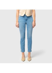 7/8-Jeans MAC "Dream Chic", Damen, Gr. 46, L&auml;nge 29, blau (classy grau blau wash), Denim/Jeans, Obermaterial: 89% Baumwolle, 9% Polyester, 2% Elasthan, sehr figurbetont 7/8-L&auml;nge, Jeans 7/8-Jeans, verk&uuml;rzte Form mit Rei&szlig;verschluss