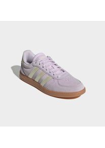 Sneaker adidas Sportswear "BREAKNET SLEEK", Damen, Gr. 40, ice lavender, ice gold metallic, gum10, Leder, Synthetik, Schuhe Sneaker