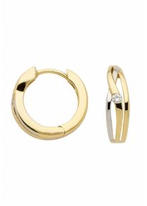 Adelia&acute;s Paar Creolen ADELIA&acute;S "333 Gold Ohrringe Creolen mit Zirkonia", gold, Ohrringe, Damen, Gelbgold 333, Paar Creolen