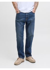 Jack & Jones Loose-fit-Jeans JACK & JONES "JJICHRIS JJCLASSIC AM 440 NOOS", Herren, Gr. 33, L&auml;nge 32, blau (blau denim), Denim/Jeans, Obermaterial: 69% Baumwolle, 30% Lyocell (TENCEL&trade;), 1% Elasthan, unifarben, relaxed fit kn&ouml;chellang, Jeans Loose-fit-Jeans