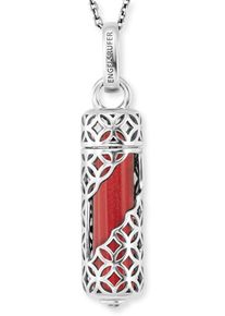 Kette mit Anh&auml;nger Engelsrufer "POWERFUL STONE ROTER JASPIS" Gr. M, bunt (silberfarben, rot), Halsketten, Damen, M, Silber 925 (Sterlingsilber), L: 60, Kette mit Anh&auml;nger, mit Jaspis