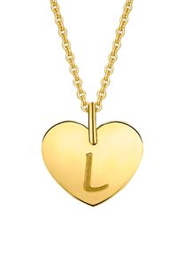 Kettenanh&auml;nger ONE ELEMENT "Herz mit Gravur L Buchstaben Anh&auml;nger aus 333 Gelbgold", gold, Schmuckanh&auml;nger, Damen, Gelbgold 333, Kettenanh&auml;nger