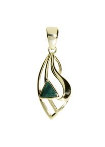 Kettenanh&auml;nger OSTSEE-SCHMUCK "- Sadie 29 mm - Gold 333/000 - Malachit" Gr. 30, gold (gold 333, goldfarben, gelb), Schmuckanh&auml;nger, Damen, Gelbgold 333, Kettenanh&auml;nger