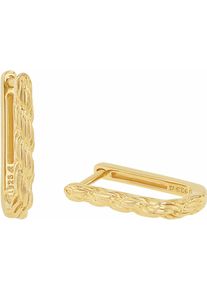 Paar Creolen Amor "Kordelkettenstruktur", gold (gelbgoldfarben), Ohrringe, Damen, Silber 925 (Sterlingsilber), Paar Creolen