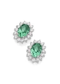 Paar Ohrstecker Smart Jewel "Ohrstecker elegant, farbige Steine und wei&szlig;e Zirkonia, Silber 925", gr&uuml;n, Ohrringe, Damen, Silber 925 (Sterlingsilber), Paar Ohrstecker