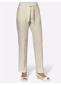 B&uuml;gelfaltenhose Inspirationen, Damen, Gr. 38, Normalgr&ouml;&szlig;en, beige (sand), 55% Leinen, 45% Viskose, unifarben, lang, Hosen B&uuml;gelfaltenhose