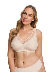 B&uuml;gelloser BH SuSa "Print", Damen, Gr. 95, Cup C, pure, beige, Obermaterial: 54% Polyamid, 35% Baumwolle, 11% Elasthan, gemustert, BHs B&uuml;gelloser BH, mit Spitze