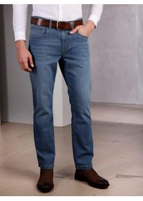 5-Pocket-Jeans CLASSIC, Herren, Gr. 46, Normalgr&ouml;&szlig;en, blau (blau denim), 84% Baumwolle, 14% Polyester, 2% Elasthan, gemustert, lang, Jeans 5-Pocket-Jeans