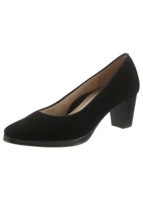 Pumps Ara "ORLY", Damen, Gr. 8 (42), schwarz (13436, 01 schwarz), Ziegenveloursleder, Schuhe Pumps, Abendschuh, Festtagsschuh,Trichterabsatz, mit kleinem Plateau
