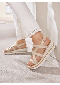 Sandalette Heine, Damen, Gr. 39, creme, Glattleder, Leder, Rindsleder, Schuhe Sandalette