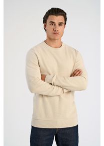 Strickpullover LINDBERGH, Herren, Gr. L, lt stone, Strick, Obermaterial: 100% Baumwolle, unifarben, normal h&uuml;ftbedeckend, Rundhals, Flachstrickb&uuml;ndchen, Pullover Strickpullover, mit Rundhals und aus reiner Baumwolle