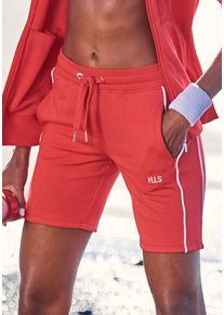 H.I.S. Bermudas H.I.S, Damen, Gr. 44/46, N-Gr, rot, Interlock, Obermaterial: 60% Baumwolle, 40% Polyester, unifarben, Basic, bequem kniefrei, Hosen Bermudas, mit Eingrifftaschen, Topseller