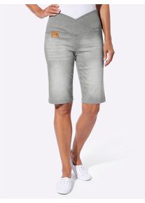 Jeansbermudas Casual Looks, Damen, Gr. 52, Normalgr&ouml;&szlig;en, light grau, denim, 81% Baumwolle, 17% Polyester, 2% Elasthan, unifarben, kurz, Jeans Jeansbermudas
