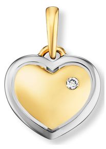Kettenanh&auml;nger ONE ELEMENT "0.01 ct Diamant Brillant Herz Anh&auml;nger aus 585 Gelbgold", gold, Schmuckanh&auml;nger, Damen, Gelbgold 585, Kettenanh&auml;nger