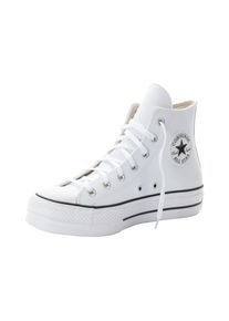 Sneaker Converse "CHUCK TAYLOR ALL STAR LEATHER PLATFORM", Damen, Gr. 37,5, wei&szlig; (wei&szlig;, wei&szlig;), Leder, Schuhe Sneaker, Topseller