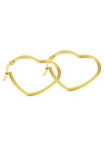 Paar Creolen Firetti "Schmuck Geschenk Herz", gold (gelbgoldfarben), Ohrringe, Damen, 32mm, Edelstahl, Paar Creolen