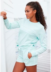 H.I.S. Shorts H.I.S, Damen, Gr. 44/46, N-Gr, gr&uuml;n (hellmint), Interlock, Obermaterial: 60% Baumwolle, 40% Polyester, unifarben, Basic, bequem ca. Mitte Oberschenkel, Hosen Shorts, mit Piping an der Seite