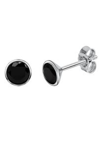 Paar Ohrstecker Firetti "Schmuck Geschenk Silber 925 Ohrschmuck", silber (silberfarben, schwarz, schwarz), Ohrringe, Damen, 5mm, Silber 925 (Sterlingsilber), Paar Ohrstecker, mit Zirkonia (synth.)