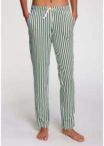 Pyjamahose s.Oliver, Damen, Gr. 44/46, N-Gr, wei&szlig; (gr&uuml;n, wei&szlig;, gestreift), Single Jersey, Obermaterial: 50% Baumwolle, 50% Viskose, gestreift, Basic, Hosen Pyjamahose, mit sch&ouml;nem Allovermuster