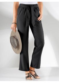 Palazzohose Classic Basics, Damen, Gr. 44, Normalgr&ouml;&szlig;en, schwarz, 100% Polyester, unifarben, lang, Hosen Palazzohose