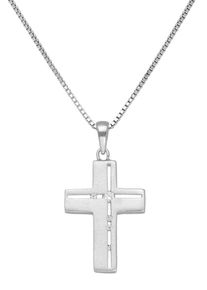 Kette mit Anh&auml;nger Firetti "Schmuck Geschenk Silber 925 Halsschmuck Halskette Venezianer Kreuz", silber (silberfarben, kristallwei&szlig;), Halsketten, Damen, Silber 925 (Sterlingsilber), L: 45, Kette mit Anh&auml;nger, mit Zirkonia (synth.)