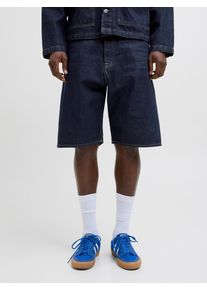 Jack & Jones Shorts JACK & JONES, Herren, Gr. XS, N-Gr, blau (blau denim), Denim/Jeans, Obermaterial: 100% Baumwolle, Abriebeffekte, relaxed fit kniebedeckend, Hosen Shorts