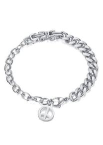 Edelstahlarmband Firetti "Schmuck Geschenk Peace, Frieden", silber (edelstahlfarben), Armb&auml;nder, Damen, 20cm, Edelstahl, Edelstahlarmband