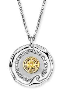 Kette mit Anh&auml;nger Engelsrufer "Talisman Bicolor", gold (silberfarben, gelbgoldfarben), Halsketten, Damen, Silber 925 (Sterlingsilber), L: 50 B: 1,42mm, Kette mit Anh&auml;nger, B:1,42mm