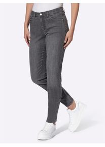 5-Pocket-Jeans Casual Looks, Damen, Gr. 46, Normalgr&ouml;&szlig;en, grau (grau, denim), 99% Baumwolle, 1% Elasthan, unifarben, lang, Jeans 5-Pocket-Jeans