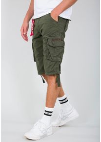 Cargobermudas Alpha Industries "Jet Short", Herren, Gr. 36, N-Gr, gr&uuml;n (schwarz olive), Web, Obermaterial: 100% Baumwolle, unifarben, normal knieumspielend, Hosen Cargobermudas