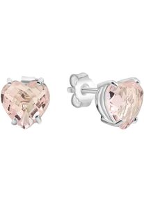 Paar Ohrstecker Firetti "Schmuck Geschenk Silber 925 Ohrschmuck Ohrringe Herz", bunt (silberfarben, ros&eacute;, ros&eacute;), Ohrringe, Damen, Silber 925 (Sterlingsilber), Paar Ohrstecker, mit Glasstein