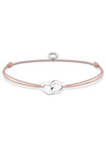 Armband Thomas Sabo "Herzen" Gr. 20, silber (silberfarben), Armb&auml;nder, Damen, 20, Silber 925 (recycelt) Textil, Silber 925 (recycelt), Textil, Armband