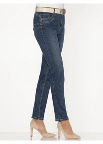 Bequeme Jeans Inspirationen, Damen, Gr. 46, Normalgr&ouml;&szlig;en, blau (blau, stone, washed), 50% Baumwolle, 40% Lyocell, 7% Elastomultiester, 3% Elasthan, unifarben, lang, Jeans Bequeme Jeans