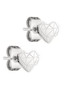 Paar Ohrstecker Liebeskind Berlin "Herz", silber (edelstahlfarben), Ohrringe, Damen, Edelstahl, Paar Ohrstecker