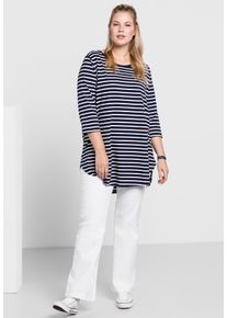 Bootcut-Jeans sheego, Damen, Gr. 42, Normalgr&ouml;&szlig;en, wei&szlig; (wei&szlig; denim), 75% Baumwolle, 24% Polyester, 1% Elasthan, 98% Baumwolle, 2% Elasthan, unifarben, lang, Jeans Bootcut-Jeans