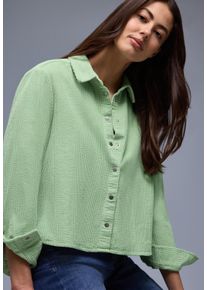 Langarmbluse Street One, Damen, Gr. 42, pale mint gr&uuml;n, Web, Obermaterial: 100% Baumwolle, unifarben, l&auml;ssig geschnitten h&uuml;ftlang, Rundhals, 1-Knopf-Manschette, Blusen Langarmbluse, in Cord-Qualit&auml;t