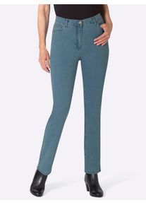 5-Pocket-Jeans Classic Basics, Damen, Gr. 46, Normalgr&ouml;&szlig;en, blau (blau, bleached), 81% Baumwolle, 17% Polyester, 2% Elasthan, unifarben, lang, Jeans 5-Pocket-Jeans