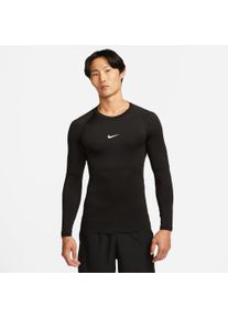 Trainingsshirt Nike "PRO DRI-FIT MEN'S LONG-SLEEVE TOP", Damen, Gr. L, schwarz-wei&szlig; (schwarz, wei&szlig;), Obermaterial: 90% Polyester, 10% Elasthan, normal, Shirts Trainingsshirt, schmale Passform, atmungsaktiv, schnell trocknend