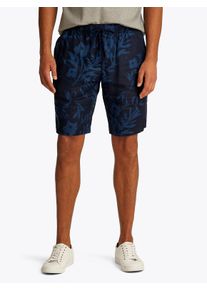 Shorts Tommy Hilfiger "HARLEM PO LINEN PRINT SHORT", Herren, Gr. 36, N-Gr, blau (desert sky), Web, Obermaterial: 100% Leinen, Hosen Shorts, mit Allover Print