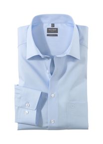 Businesshemd OLYMP "Luxor comfort fit", Herren, Gr. 50, N-Gr, blau, Web, Obermaterial: 100% Baumwolle, Hemden Businesshemd