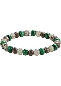 Armband Thomas Sabo "Bead Armband" Gr. 21, silber (silberfarben, gr&uuml;n, natur, gr&uuml;n, natur), Armb&auml;nder, Damen, 21, Silber 925 (recycelt), Armband, mit Labradorit, Jaspis, Jade