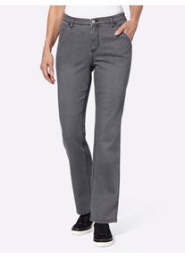 Bequeme Jeans Classic Basics, Damen, Gr. 46, Normalgr&ouml;&szlig;en, grau (grau, denim), 81% Baumwolle, 17% Polyester, 2% Elasthan, unifarben, lang, Jeans Bequeme Jeans