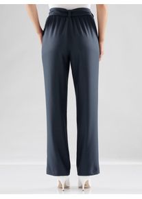 Palazzohose Classic Basics, Damen, Gr. 44, Normalgr&ouml;&szlig;en, blau (marine), 100% Polyester, unifarben, lang, Hosen Palazzohose