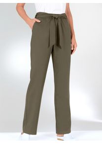 Palazzohose Classic Basics, Damen, Gr. 20, Kurzgr&ouml;&szlig;en, gr&uuml;n (khaki), 100% Polyester, unifarben, lang, Hosen Palazzohose