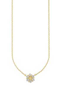 Kette mit Anh&auml;nger Firetti "Schmuck, Geschenk, Kette gelbgoldfarben vergoldet mit Anh&auml;nger", gelbgoldfarben, kristallwei&szlig;, Halsketten, Damen, Silber 925 (Sterlingsilber), L: 50 B: 0,8mm, Kette mit Anh&auml;nger, mit Zirkonia (synth.), B:0,8mm